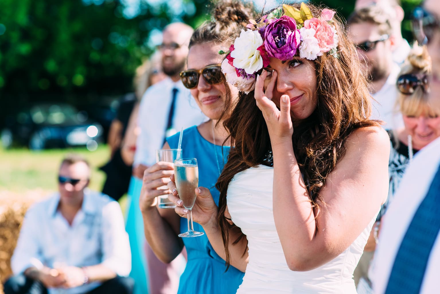 festiival wedding with flower crowns