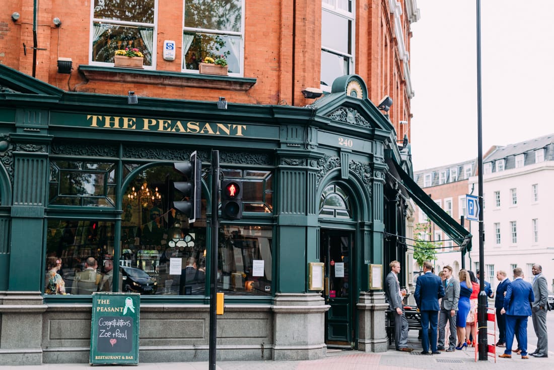 wedding at the peasant pub in london