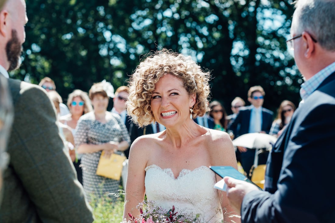 outdoor wedding ceremony in a meadow