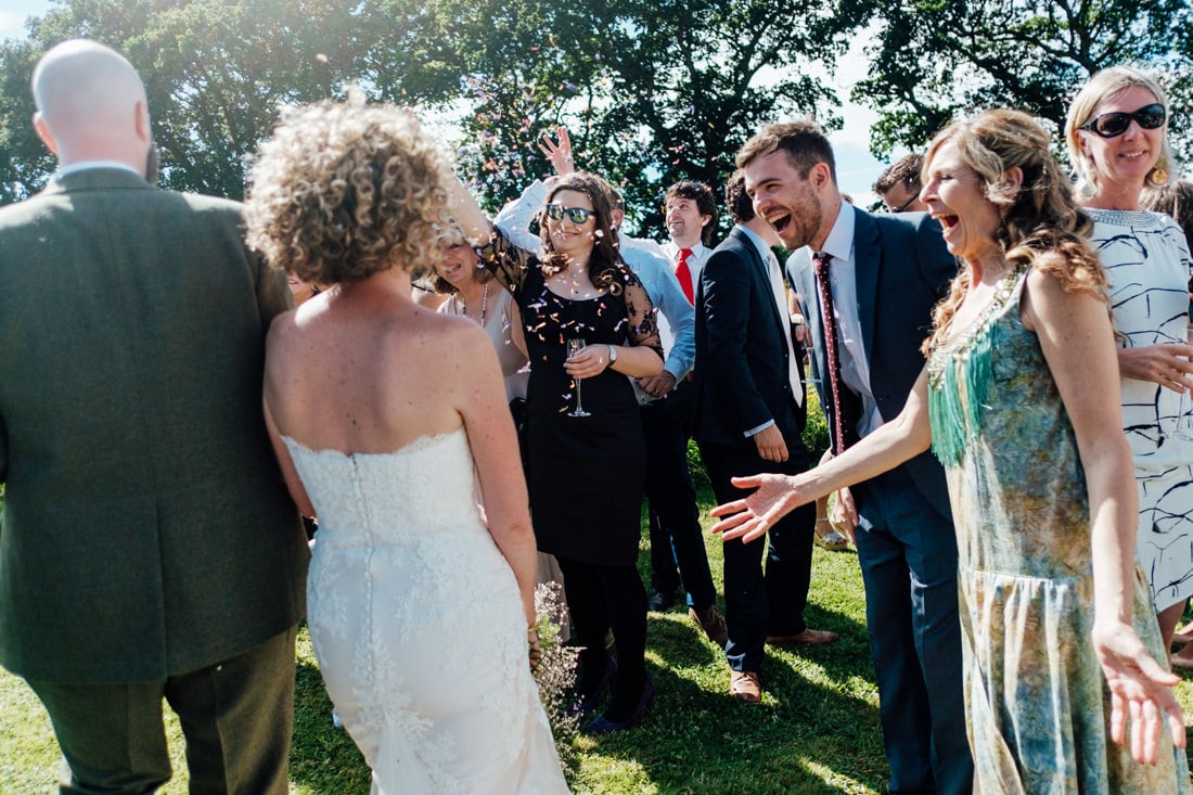 outdoor wedding ceremony in a meadow