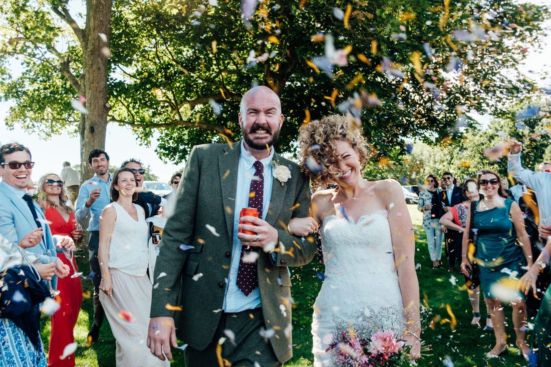 outdoor wedding ceremony in a meadow