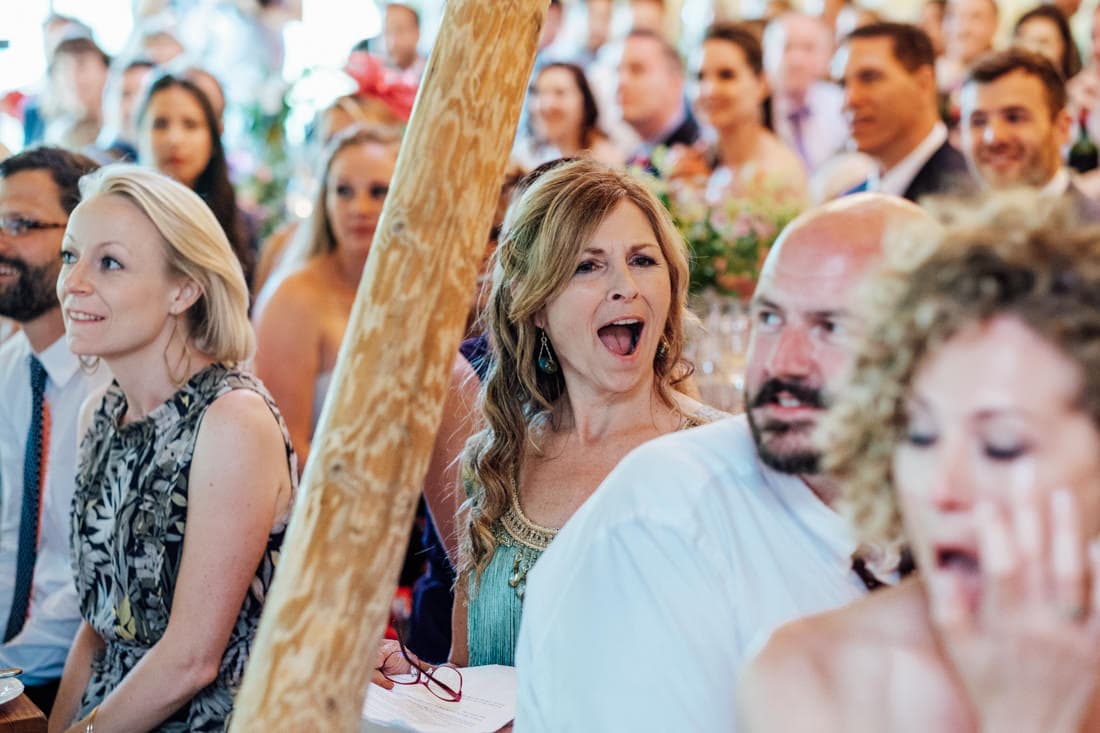 mum shocked during speeches tipi wedding in kent