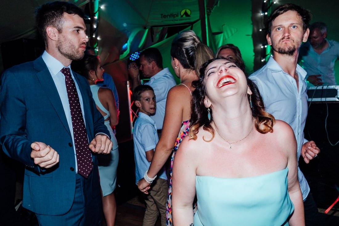 wedding guest on dancefloor