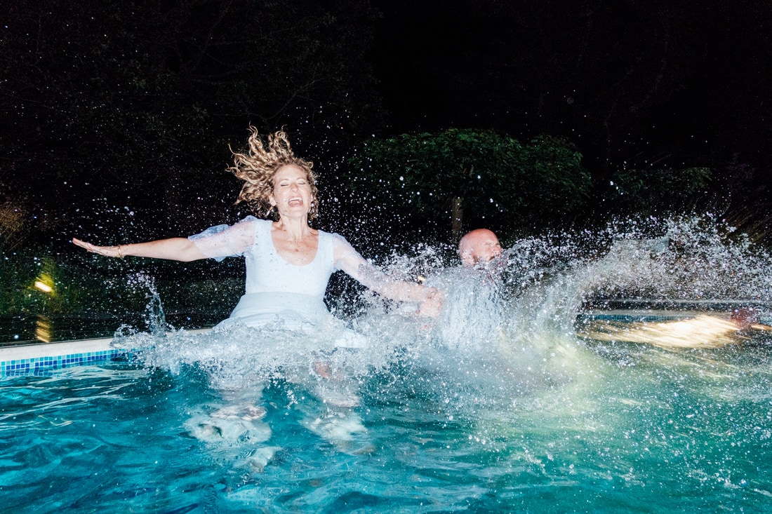 pool jump during a wedding
