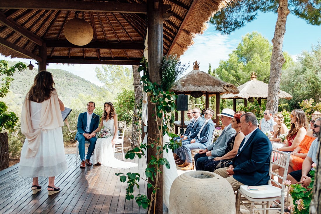 ceremony at ibiza travel wedding in a villa