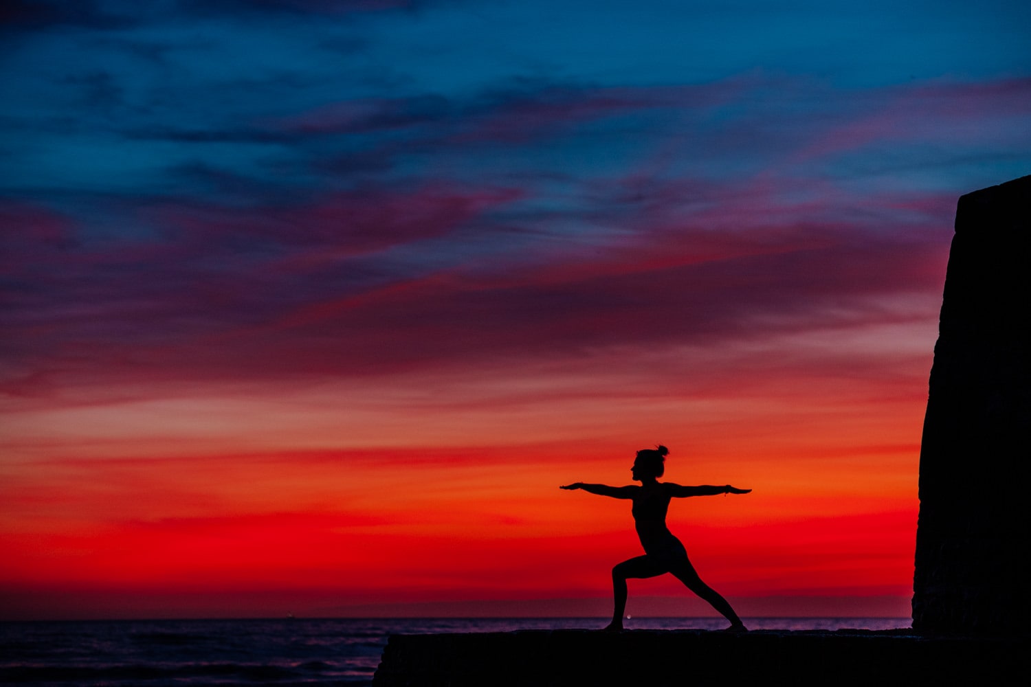 yoga corporate headshot photography in brighton at sunset