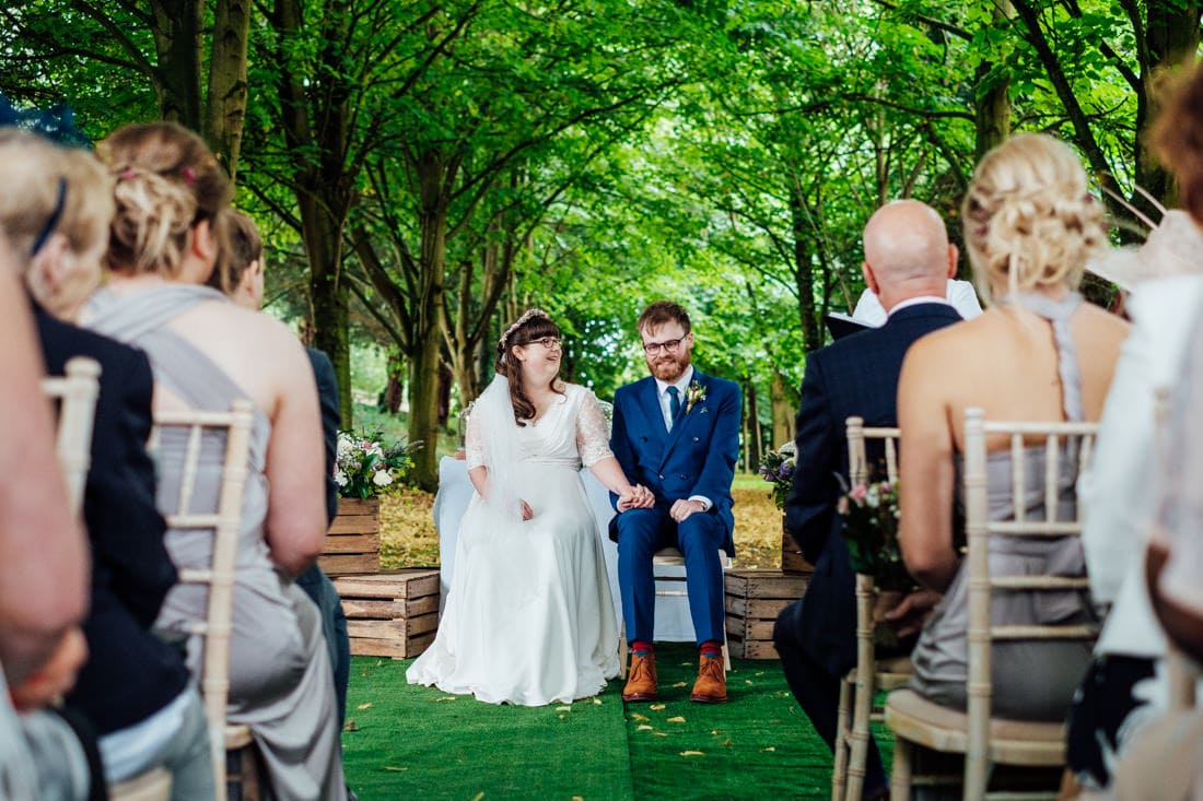 outdoor wedding ceremony back garden and tipi