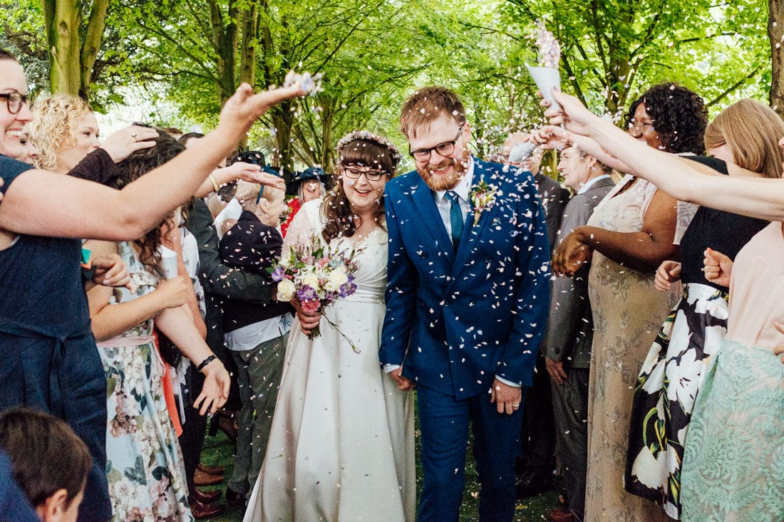 outdoor wedding ceremony back garden and tipi